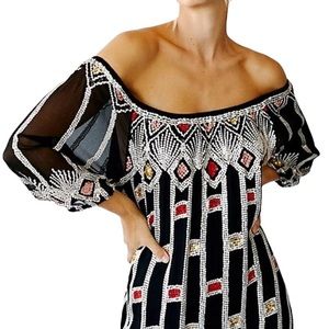 Free People Does Charo Embellished Casual Midi Dress
